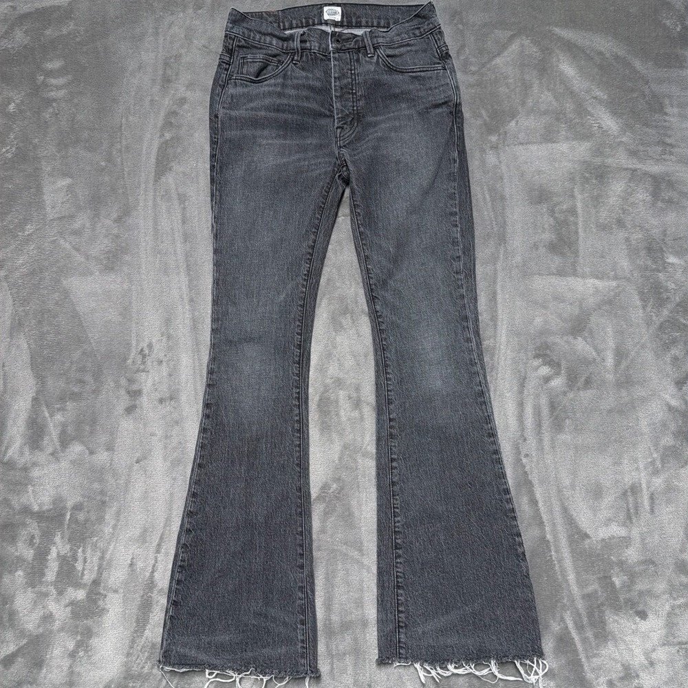 Cone Denim Jeans Womens‎ 28 / 6 Gray Black Bootcut Frayed Hem